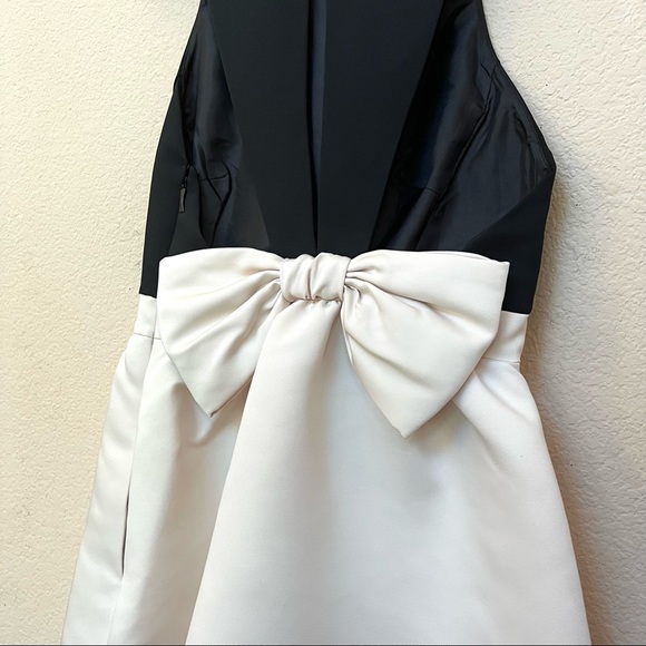 Kate Spade Black White SATIN FAILLE Bow Dress NWT B4/4 - Picture 9 of 15